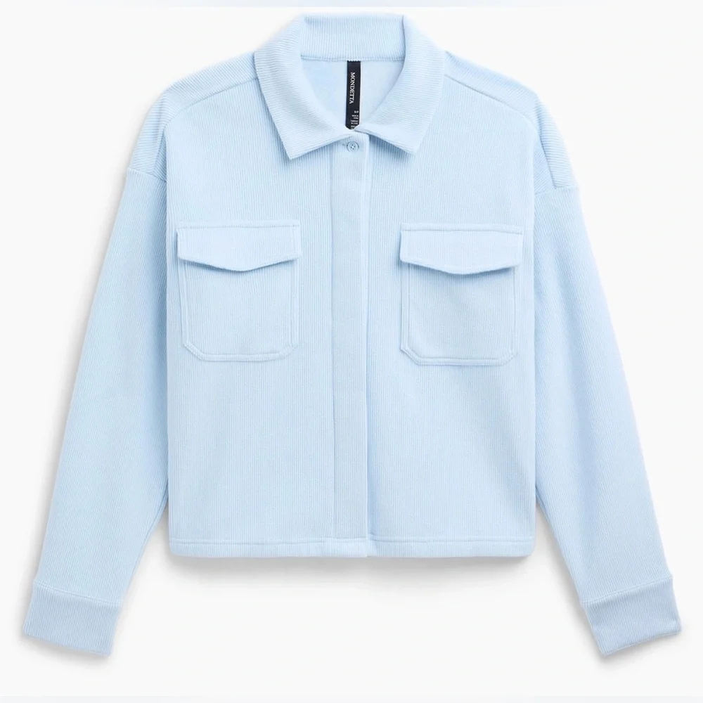 Mondetta Women's Cropped Corduroy Button Down Shirt NWT - Picture 3 of 8